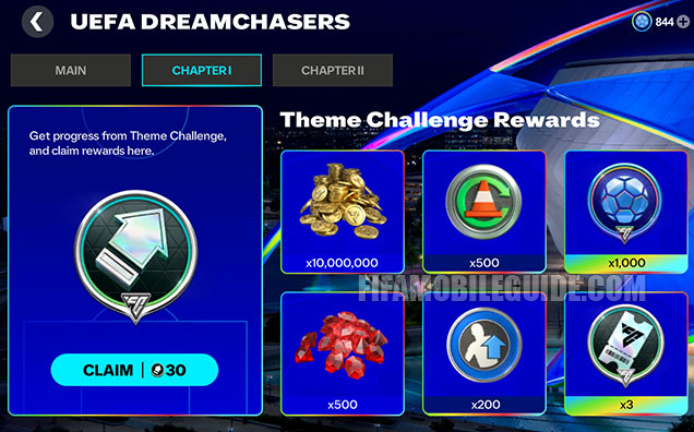 UEFA Dreamchasers Theme Challenge Rewards