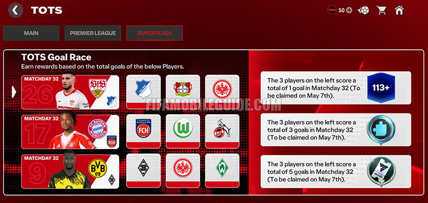 TOTS 26 Bundesliga Goal Race