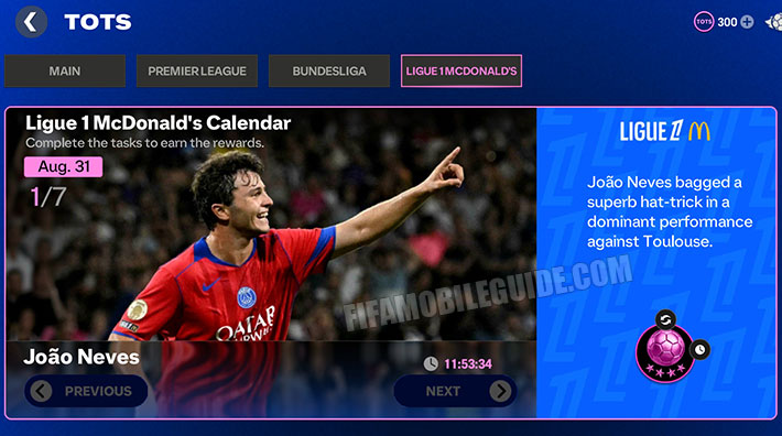 TOTS 26 Ligue 1 Calendar
