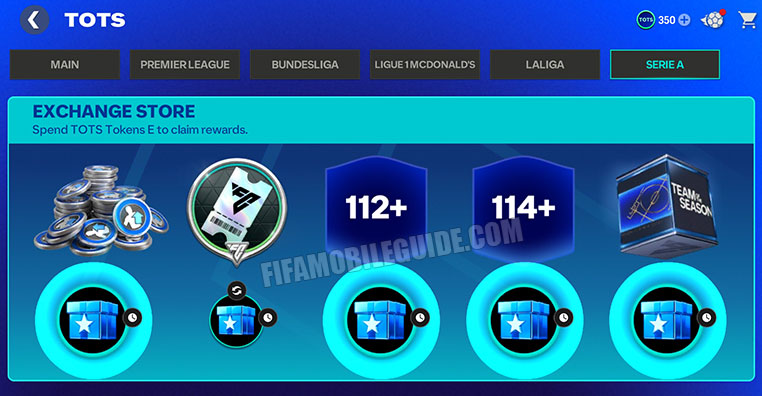 TOTS 26 Serie A Exchange Store