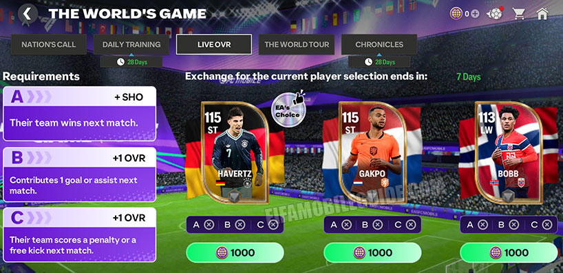The World's Game Live OVR Chapter