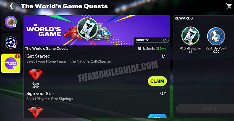 The World's Game Quests