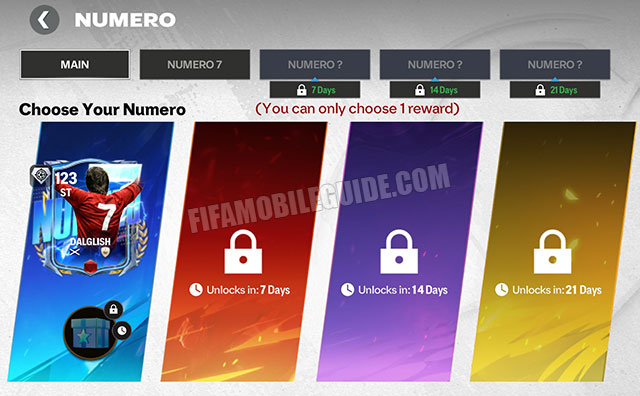 Choose Your Numero Reward