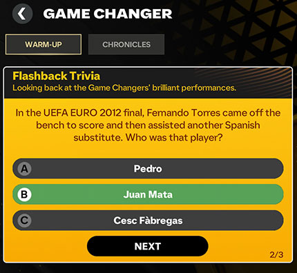 Game Changer Flashback Trivia
