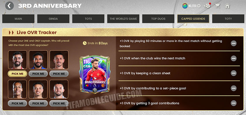 3rd Anniversary Capped Legends Live OVR Tracking