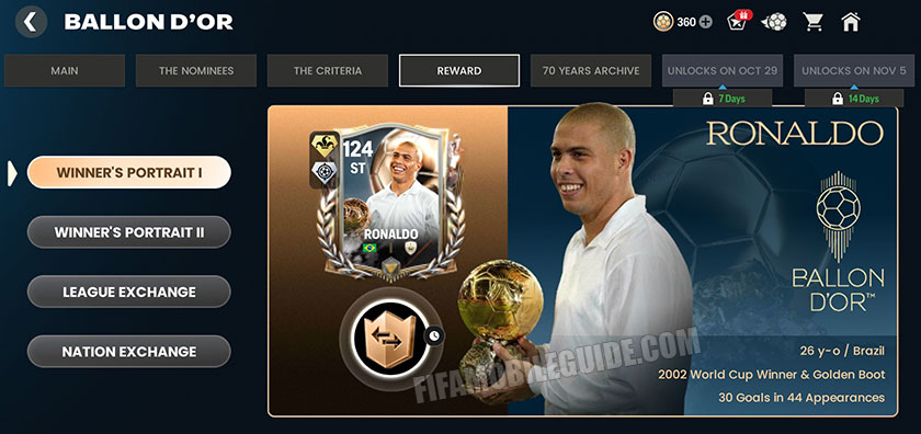 Ballon d'Or 27 Exchanges